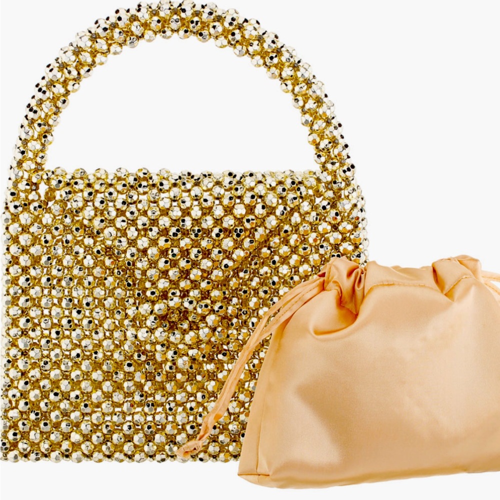 Nina Gold Beaded Bag